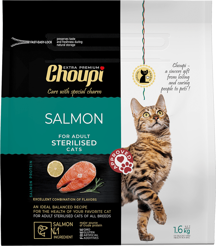 Tørrfôr for steriliserte katter - Laks